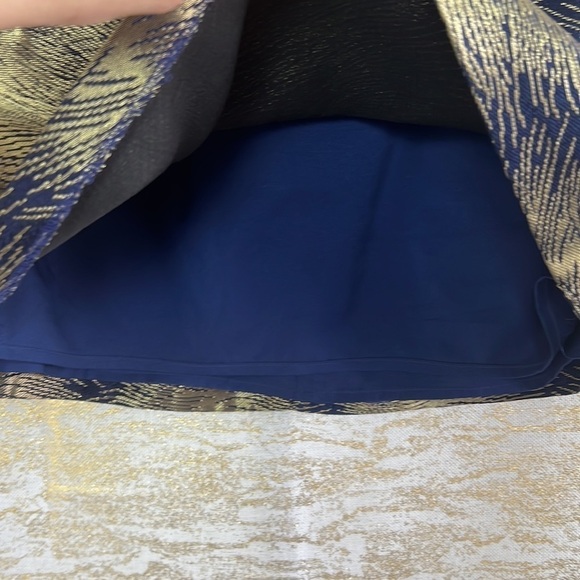 Club Monaco Women’s Joelle Shimmery Jacquard Gold Skirt Size 4 - Picture 6 of 15